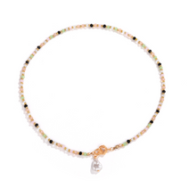 Load image into Gallery viewer, Pastel Bead Necklace - Pearl Charm