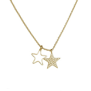 Twin Star Necklace - Gold