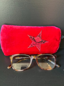 Velvet Glasses Case - Hot Pink