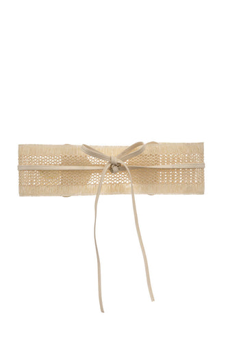 Woven Wrap Belt - Cream