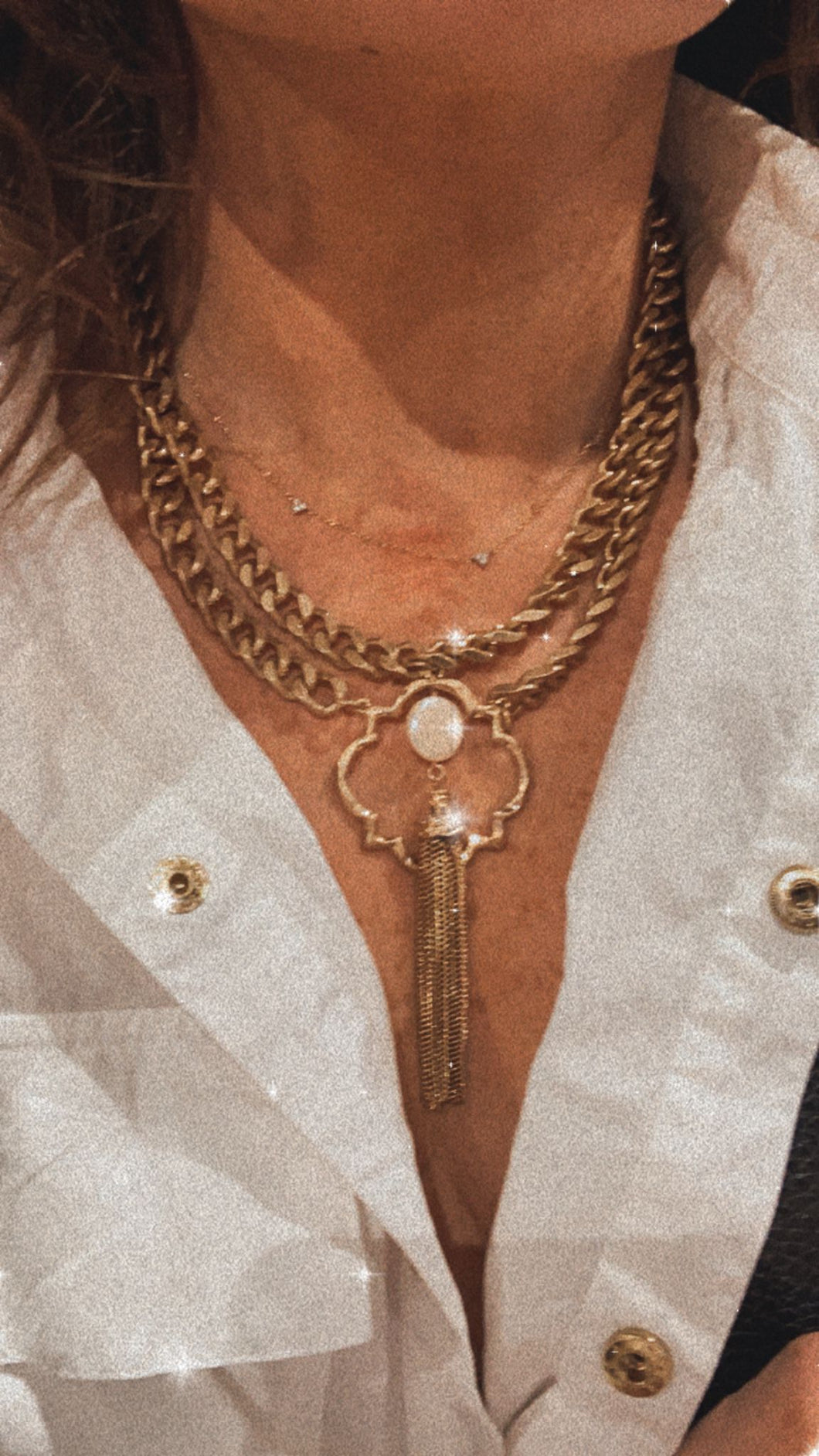 Double Chain Pendant Necklace