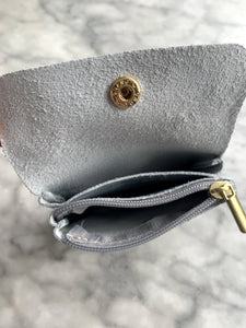 Mini Leather Purse - Silver
