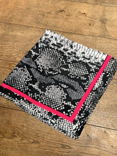 Load image into Gallery viewer, Snake Print Square Scarf - Grey