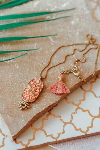 Blush Pink Shield Necklace