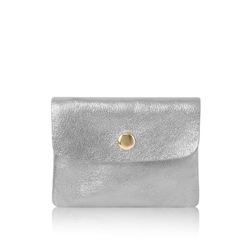 Mini Leather Purse - Silver