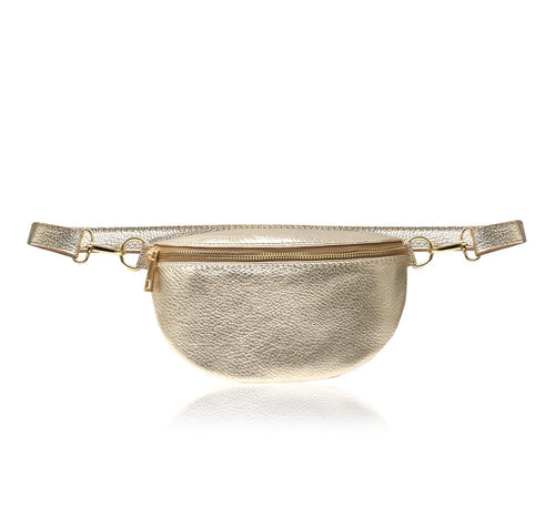 Cross Body Moon Bag - Gold