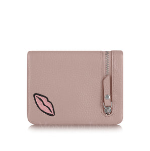 Lips Leather Purse - Pink