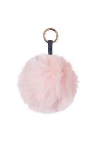 Faux Fur Pom Pom Bag Charm - Light Pink