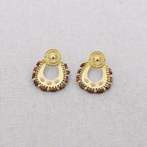 Earrings Gypsy Stone - Pink