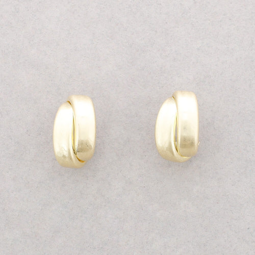 Chunky Cross Hoop - Gold