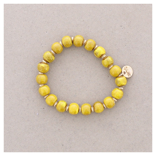 Ceramic Bead Bracelet - Mustard