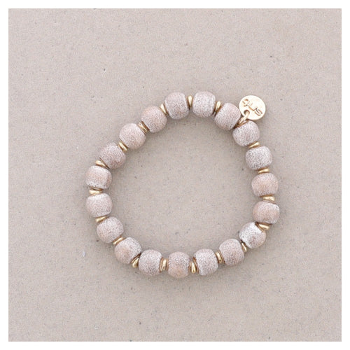 Ceramic Bead Bracelet - Taupe