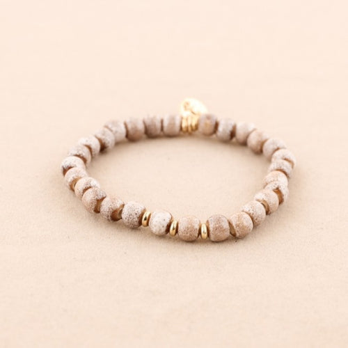 Ceramic Bead Bracelet A - Taupe