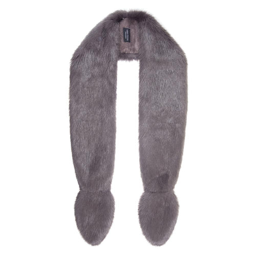 Slim Vixen Faux Fur Scarf - Light Grey